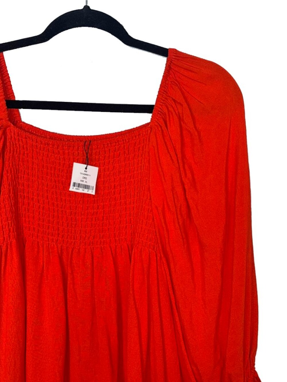 O.P.T. Reddish Orange Puff Sleeve Midi Dress - Size XL - New with Tags